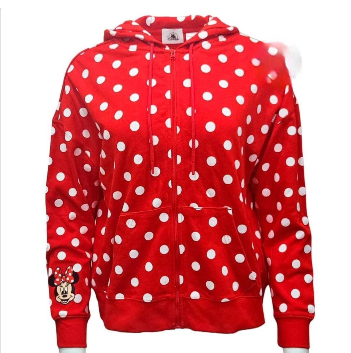 Disney Women's Polka Dot Zip Hoodie - Minnie Mouse