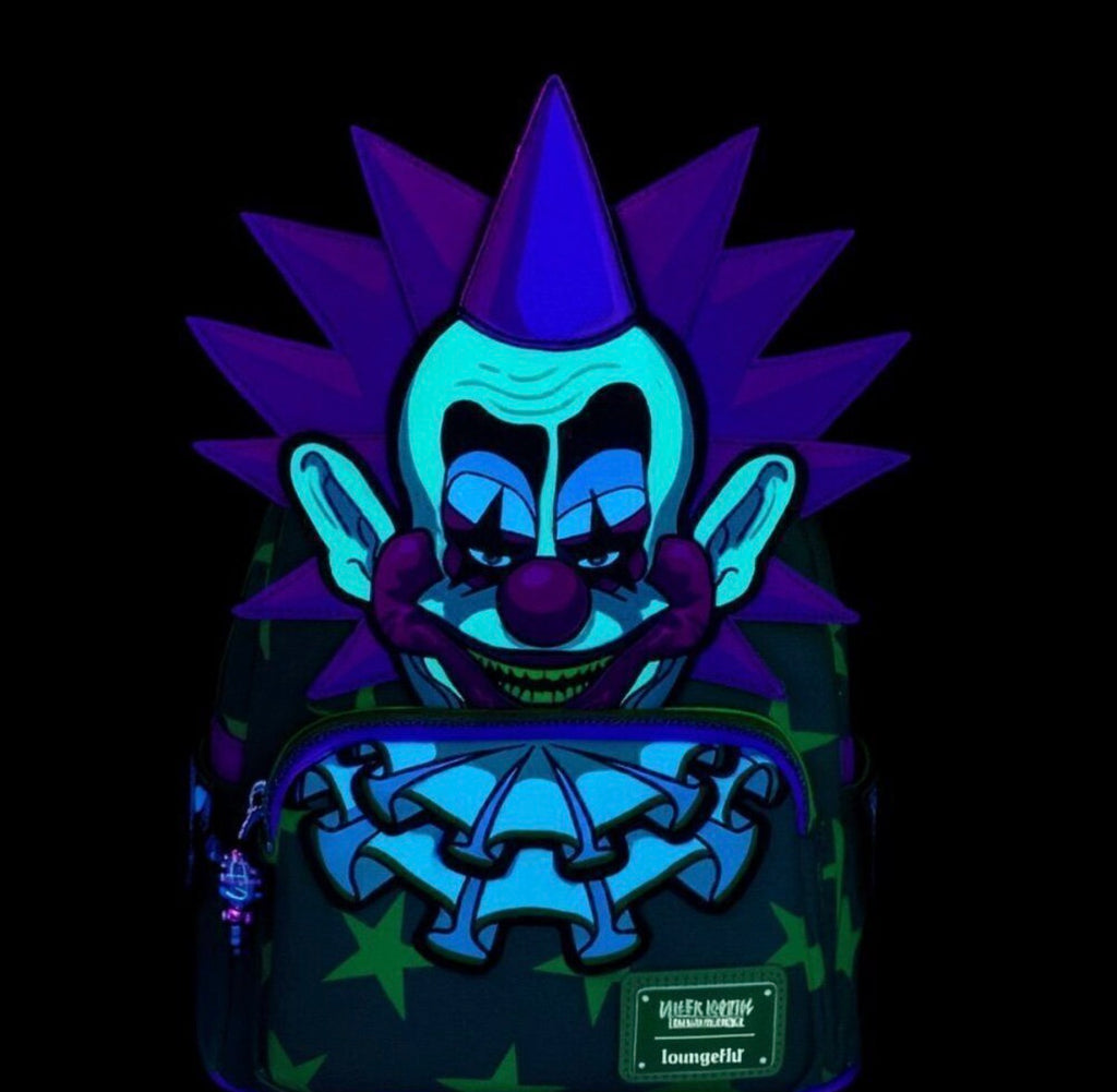 Loungefly NYCC Limited Edition Killer Klowns Spikey Glitter Cosplay Glow Mini Backpack