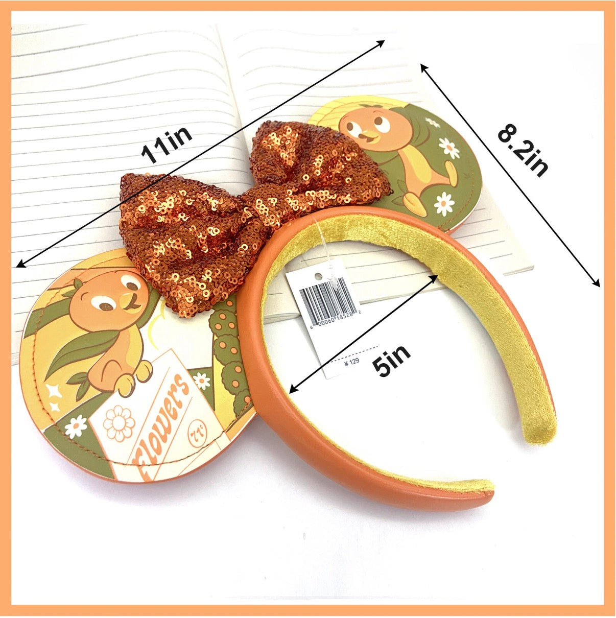 Disney Parks Epcot Flower Garden Festival Orange Bird Mickey Ear Headband