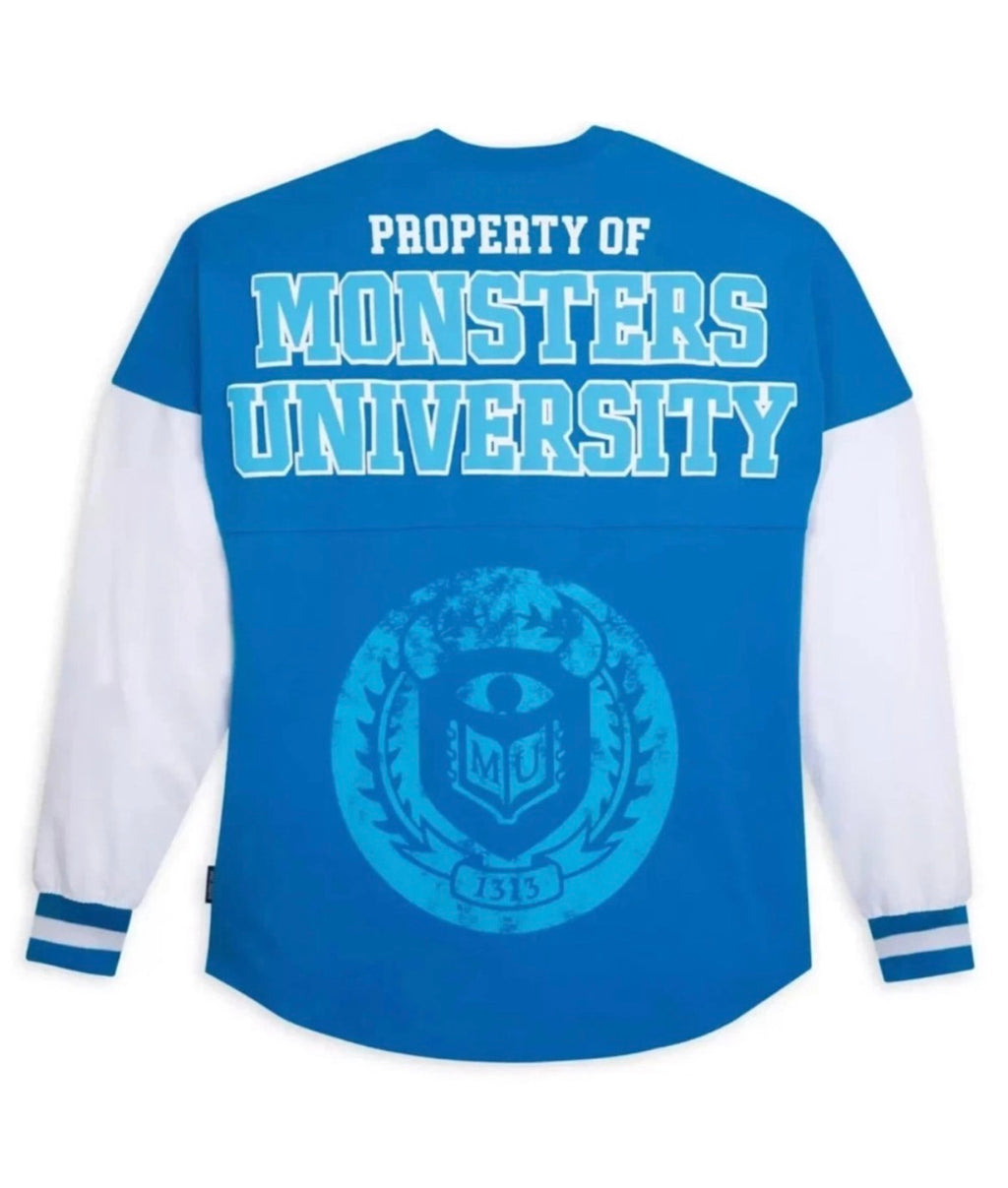 NEW Disney Monsters University Spirit Jersey Adult Medium Blue White Parks Inc