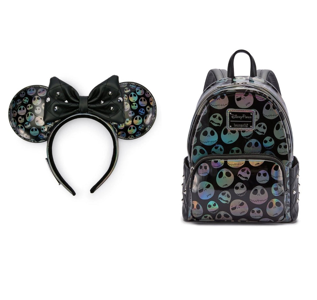 Disney Parks The Nightmare Before Christmas Jack Face Loungefly Backpack & Ears