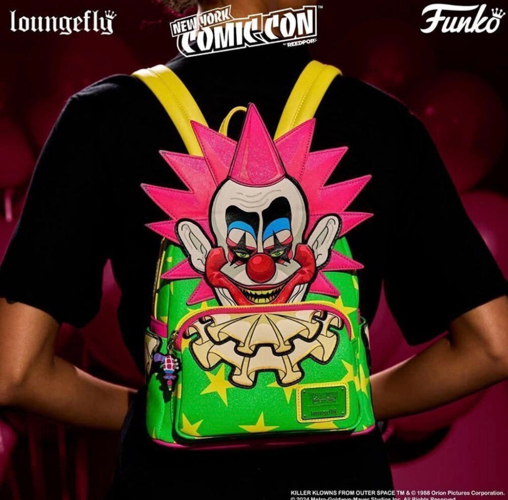 Loungefly NYCC Limited Edition Killer Klowns Spikey Glitter Cosplay Glow Mini Backpack
