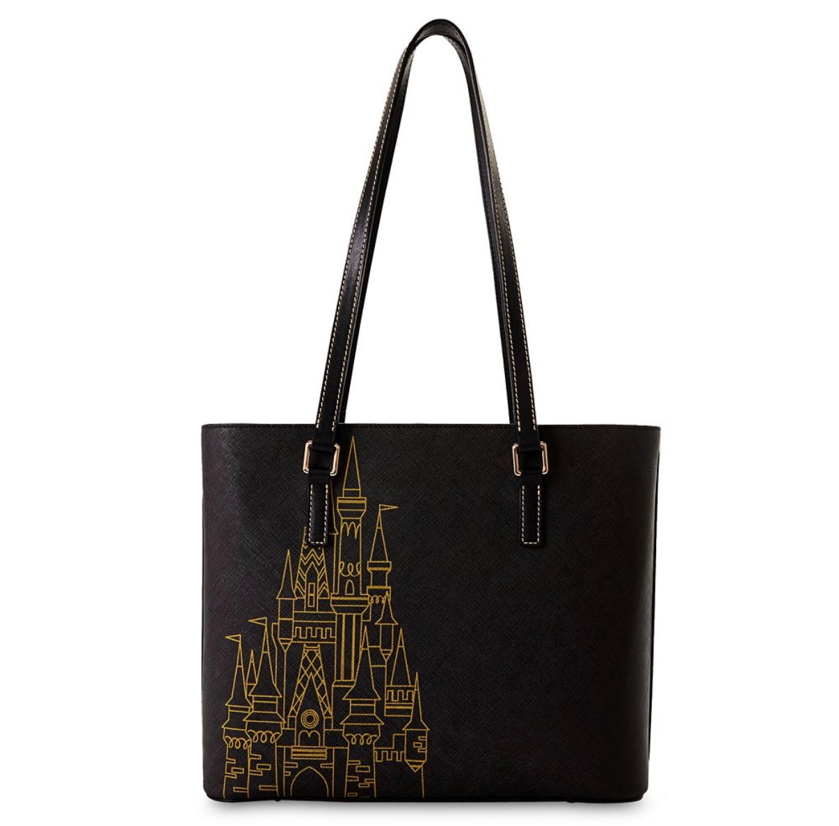 Disney Dooney and Bourke Bag - Walt Disney World - Black and Gold Castle Shopper Tote