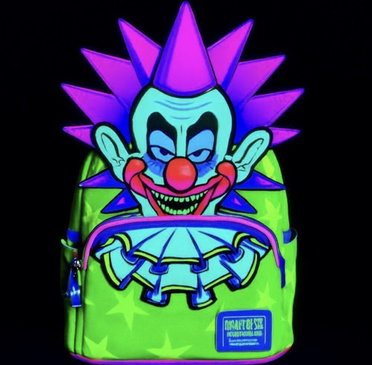 Loungefly NYCC Limited Edition Killer Klowns Spikey Glitter Cosplay Glow Mini Backpack