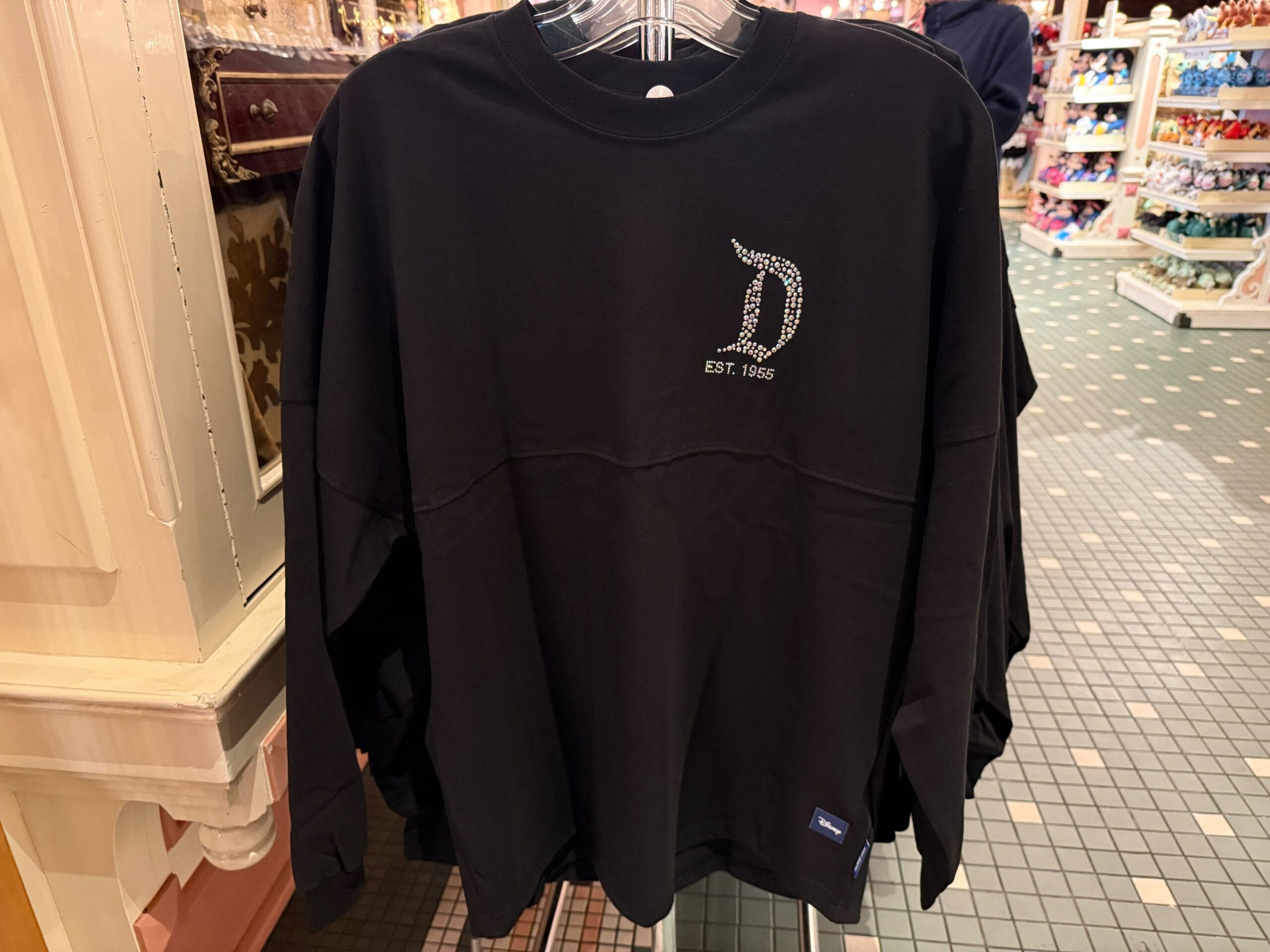 Disneyland Black Spirit Jersey Rhinestone Logo Disney Parks