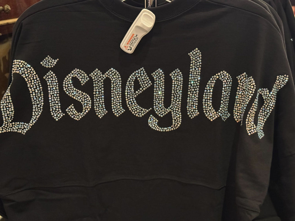 Disneyland Black Spirit Jersey Rhinestone Logo Disney Parks